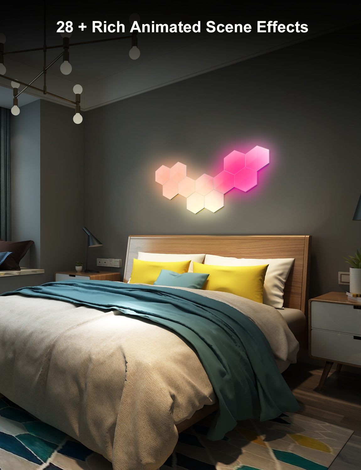 Graffiti Hexagonal Quantum Lamp Bedside Lamp Wall Lamp E-sports Ambience Light Smart Honeycomb Lamp