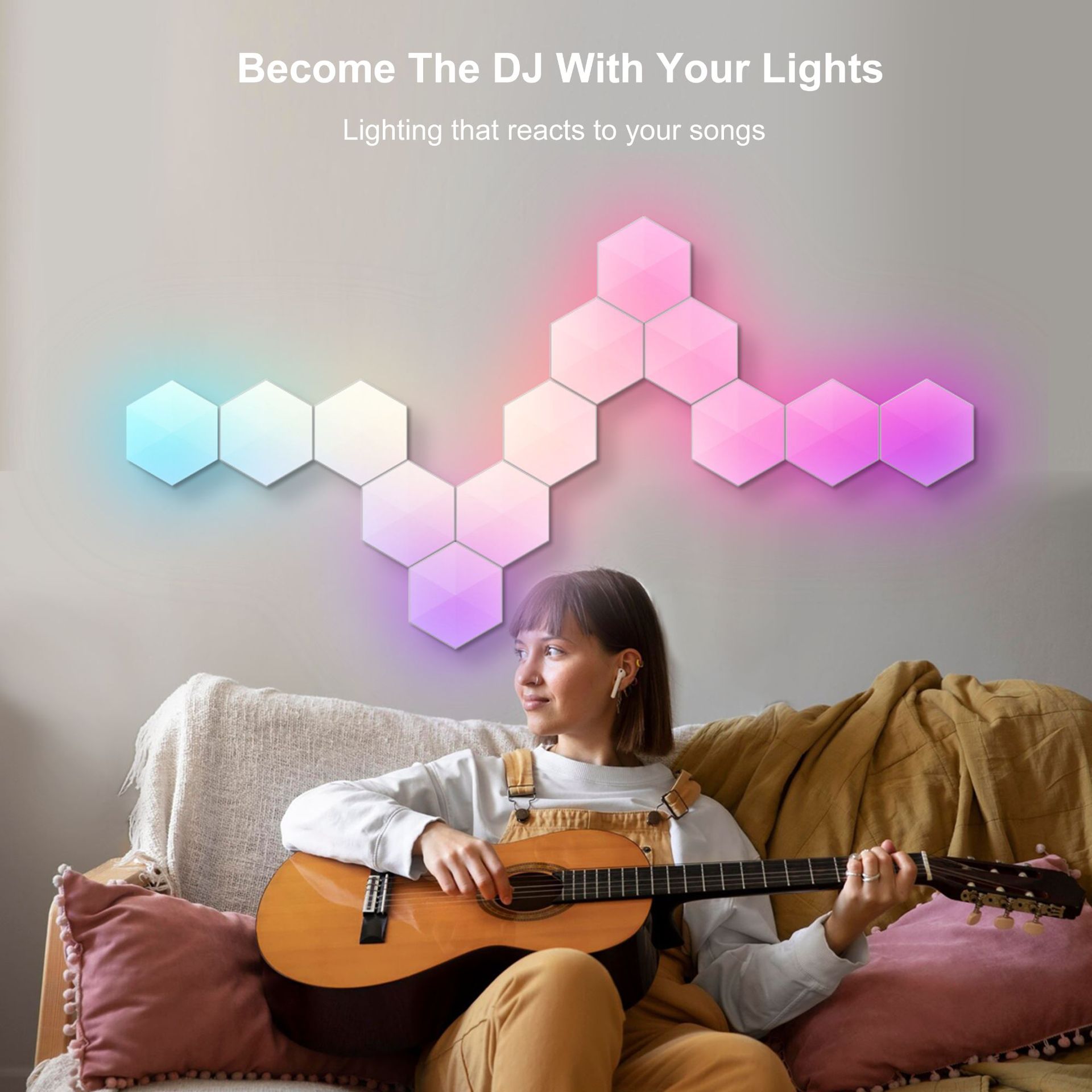 Graffiti Hexagonal Quantum Lamp Bedside Lamp Wall Lamp E-sports Ambience Light Smart Honeycomb Lamp