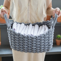 Nordic Wind Hand-woven Thick Cotton Rope Storage Box Simple Storage Basket