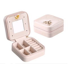 Creative travel portable jewelry box earrings earrings jewelry storage box leather small jewelry bag