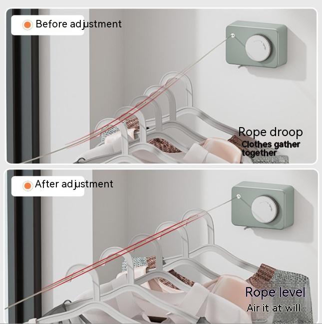 Invisible Retractable Clothesline Indoor Punch-free Bathroom Bathroom Drying Rack Balcony Shrink Cool Clothes