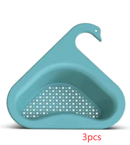 Household Sink Hanging Fruit And Vegetable Filter Water Drain Basket Kitchen Dry And Wet Separation Swan Drain Basket