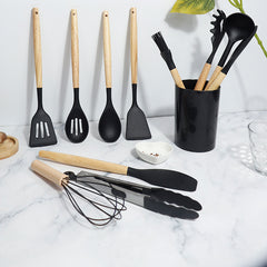 Silicone Spatula Soup Spoon Non-stick Pan High Temperature Resistant Kitchenware Suit